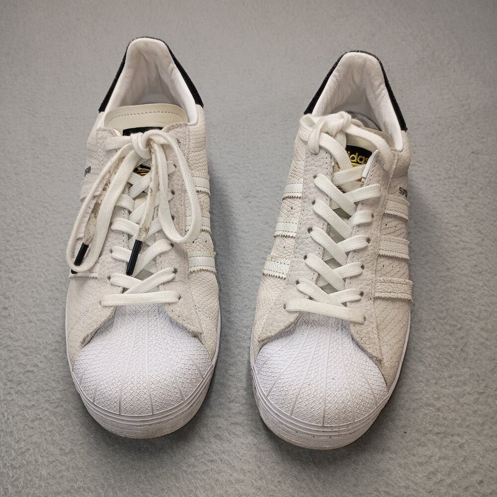 Adidas Superstar Snakeskin chalk white Shell Toe Shoes Mens 9 White Black FV2822
